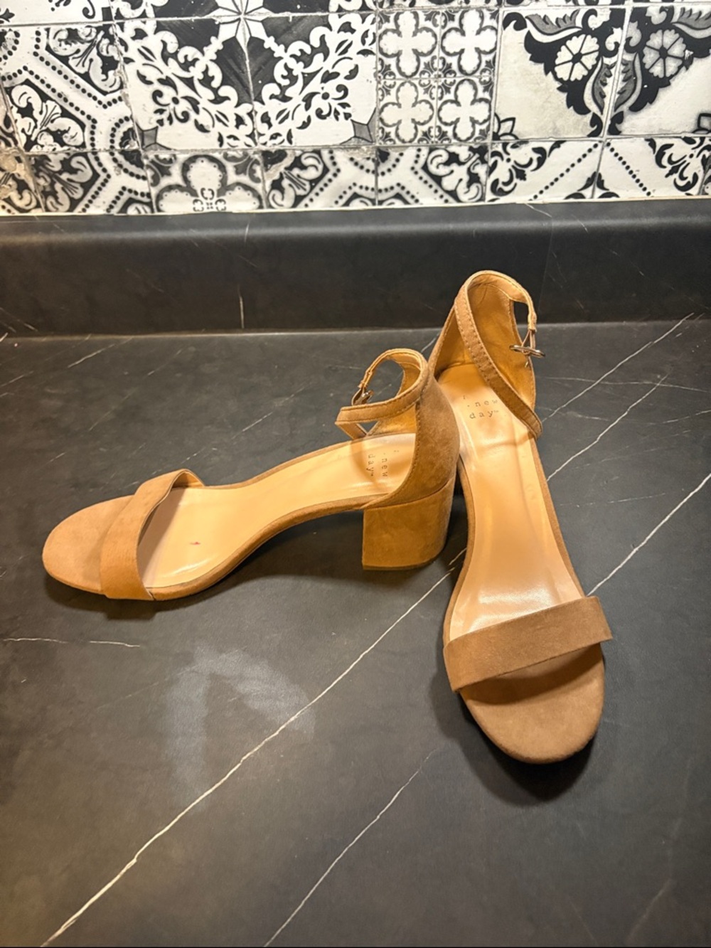a new day Tan Suede Block Heel Ankle-Strap Sandals - Picture 2 of 4
